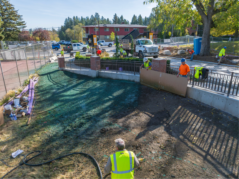 Grass germination with hydroseeding