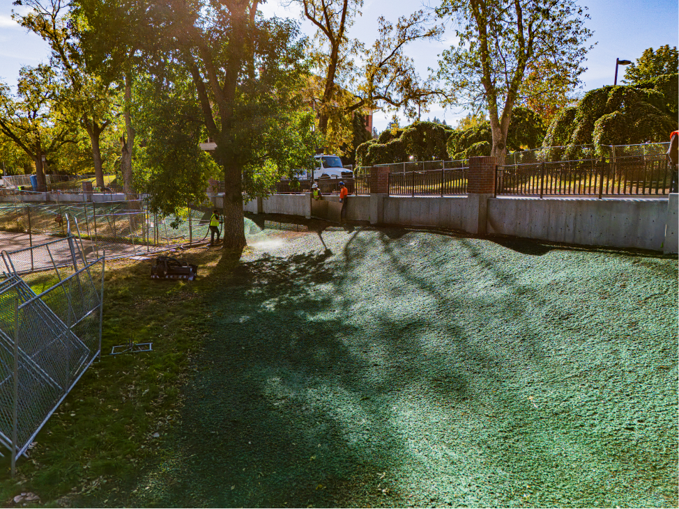 Hydroseeding team at work